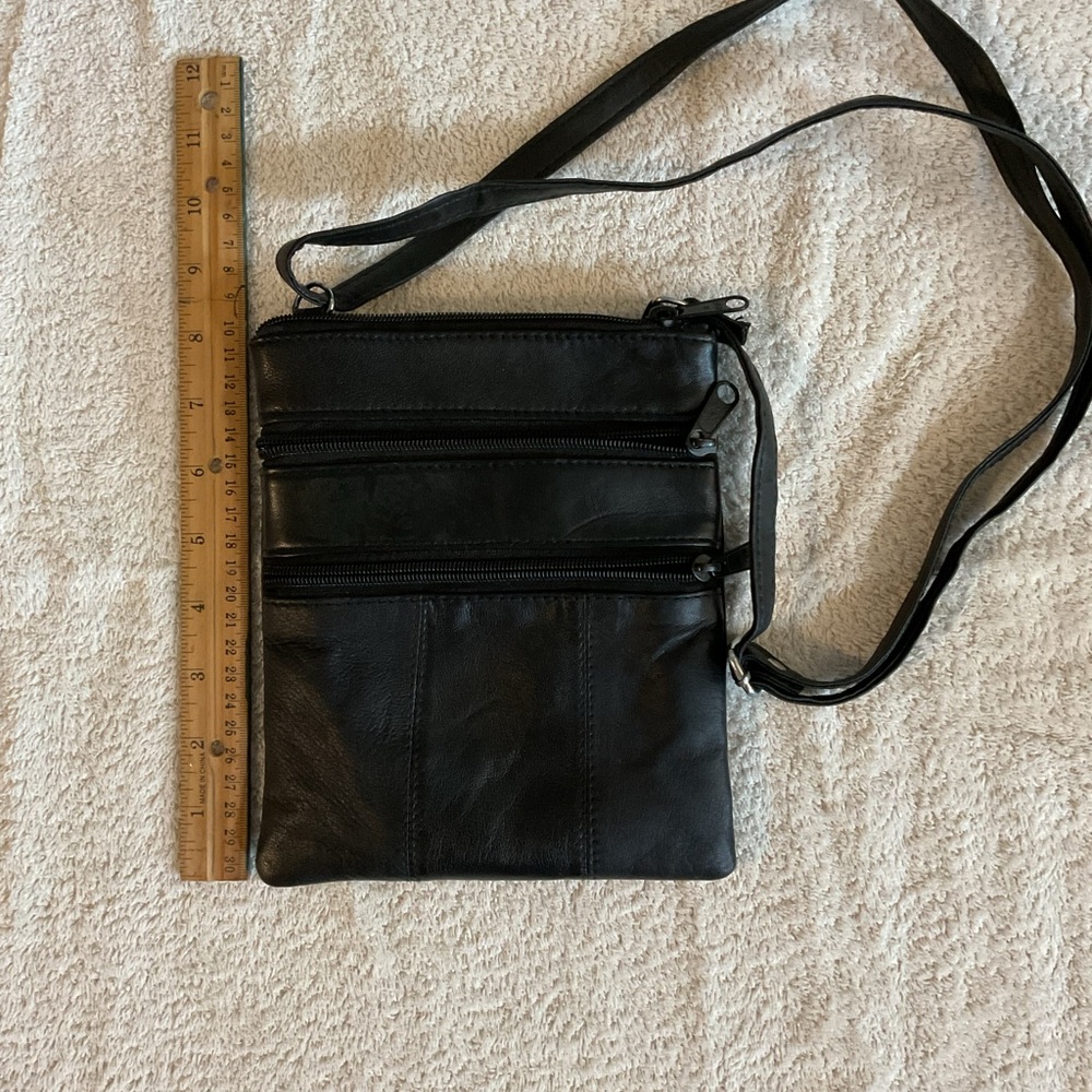 Black Leather Crossbody Bag